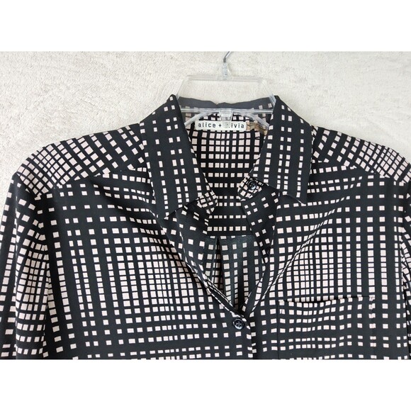 Alice + Olivia Women's Button Front Roll Tab Blouse Top Size XS - Picture 3 of 4